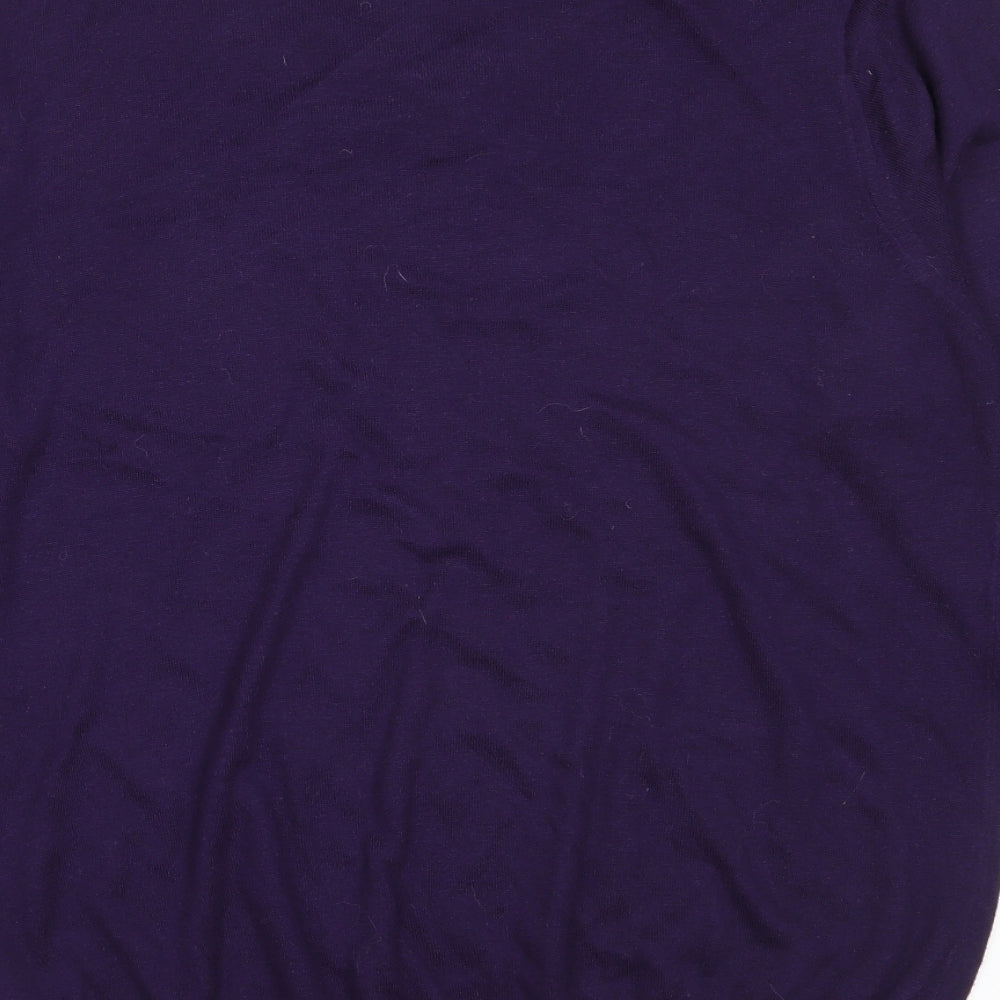 Marks and Spencer Mens Purple V-Neck  Cotton Pullover Jumper Size M