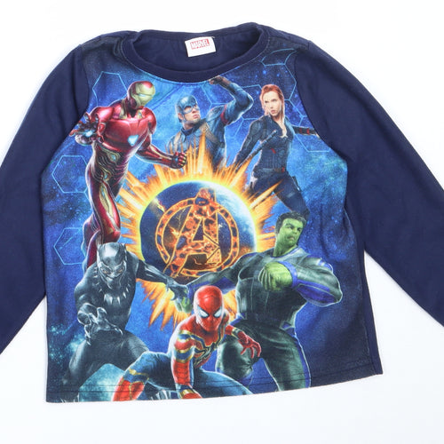 Matalan Boys Blue Solid Polyester  Pyjama Top Size 6 Years   - marvel