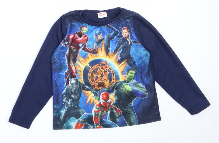 Matalan Boys Blue Solid Polyester Pyjama Top Size 6 Years - marvel