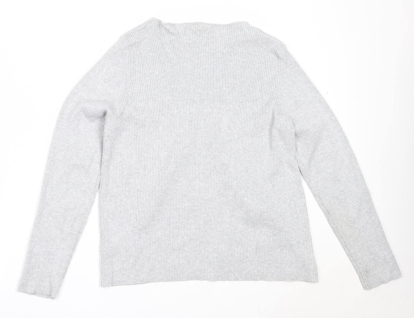 Primark Womens Grey V-Neck  Viscose Cardigan Jumper Size XL
