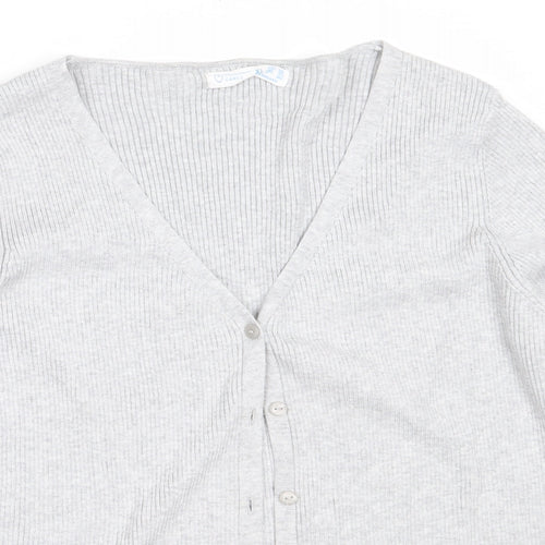 Primark Womens Grey V-Neck  Viscose Cardigan Jumper Size XL
