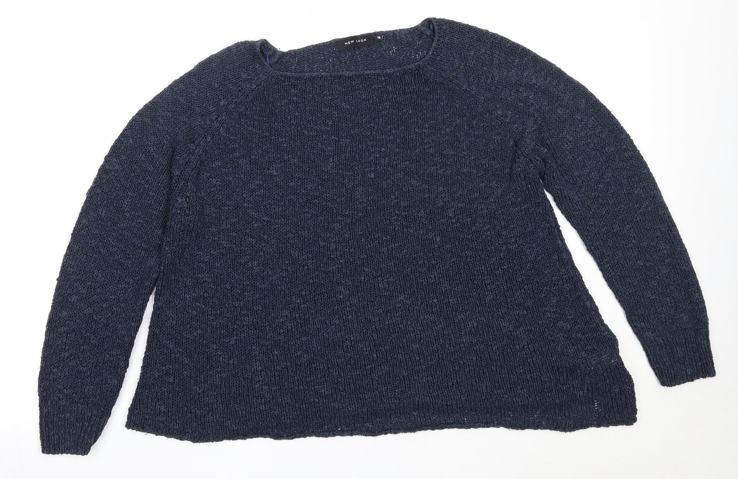 New Look Womens Blue Round Neck  Acrylic Pullover Jumper Size 10