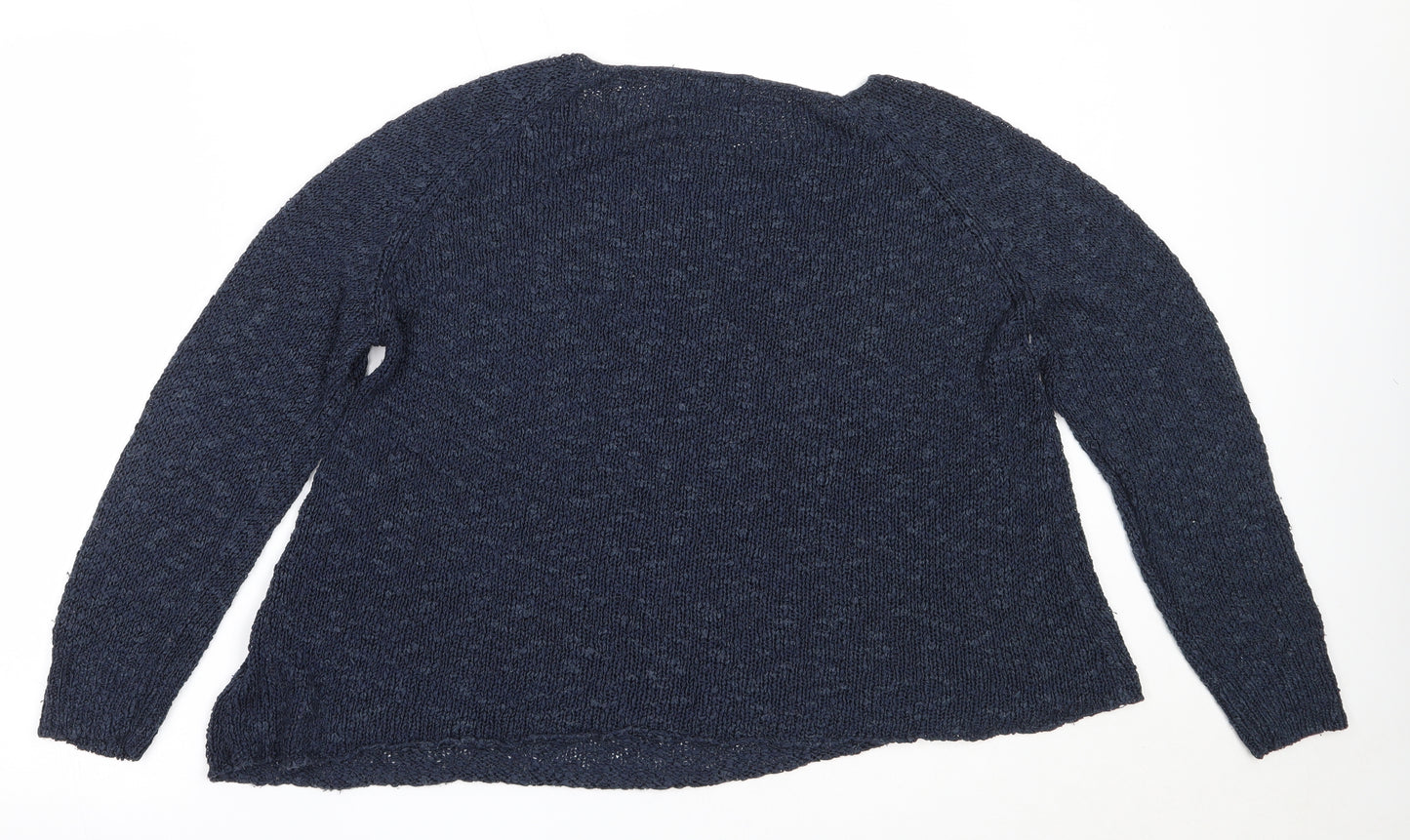 New Look Womens Blue Round Neck  Acrylic Pullover Jumper Size 10