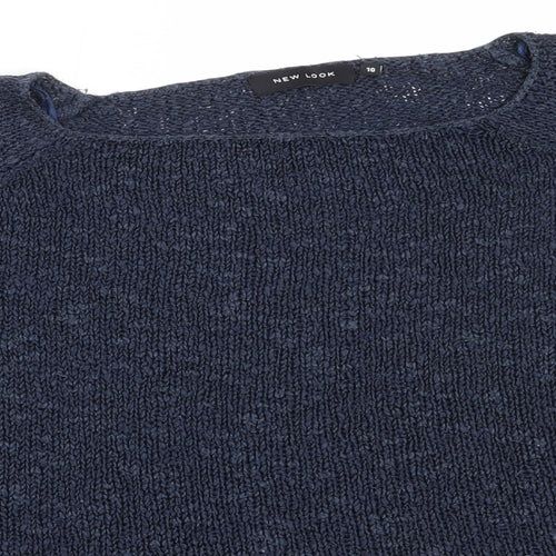 New Look Womens Blue Round Neck  Acrylic Pullover Jumper Size 10