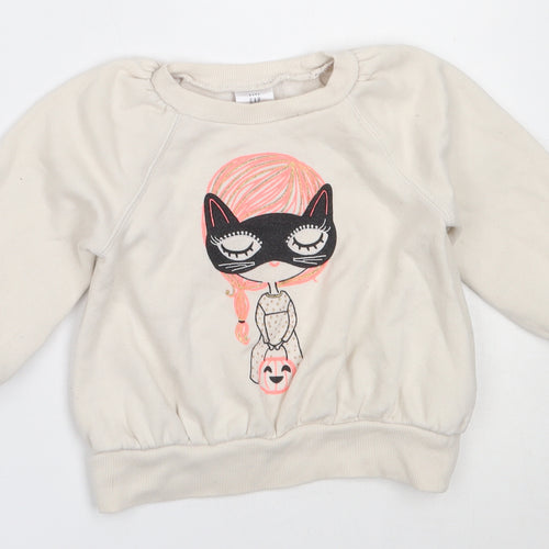 Gap Girls Ivory  Cotton Pullover Sweatshirt Size 2 Years