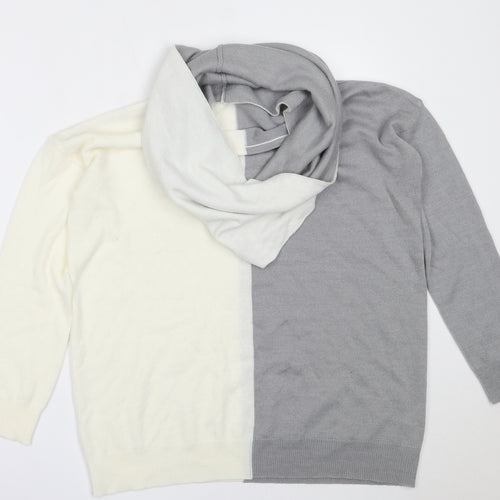 Preworn Womens Ivory Round Neck  Acrylic Pullover Jumper Size 12
