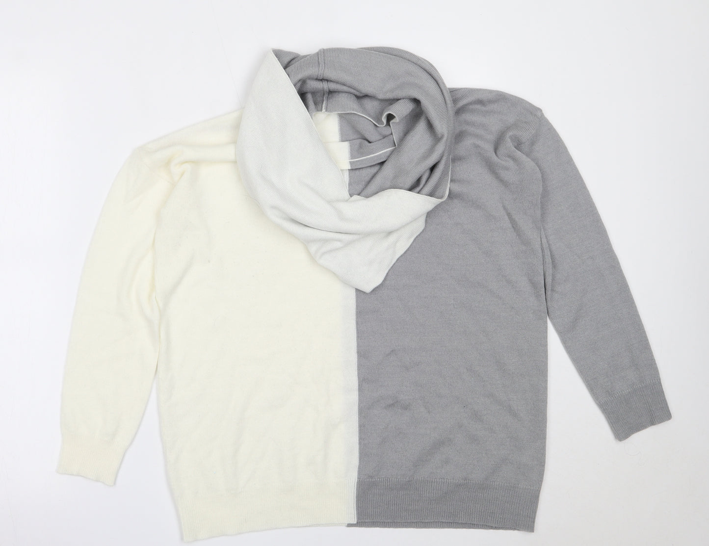 Preworn Womens Ivory Round Neck  Acrylic Pullover Jumper Size 12