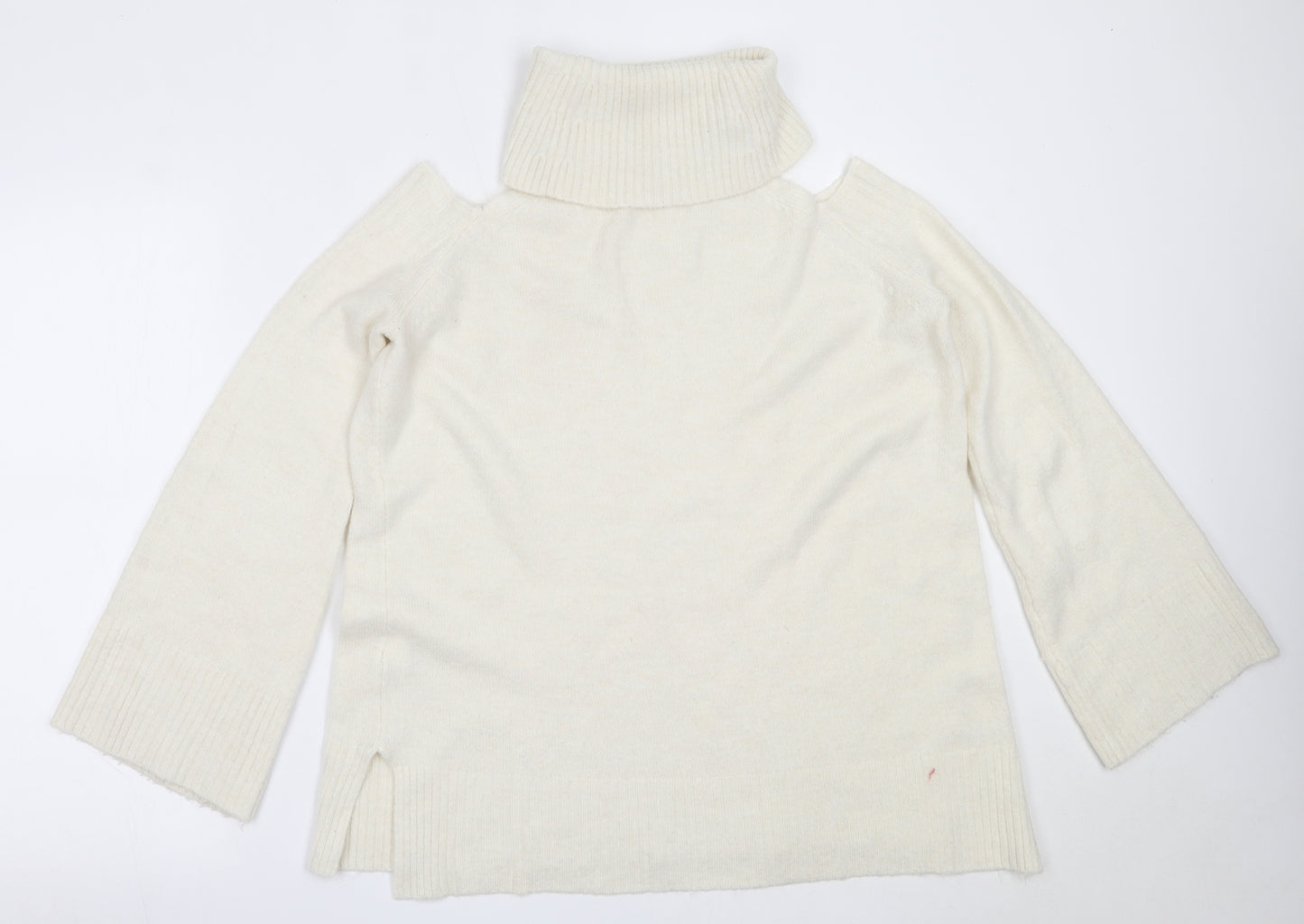 River Island Womens Ivory Roll Neck  Acrylic Pullover Jumper Size 10