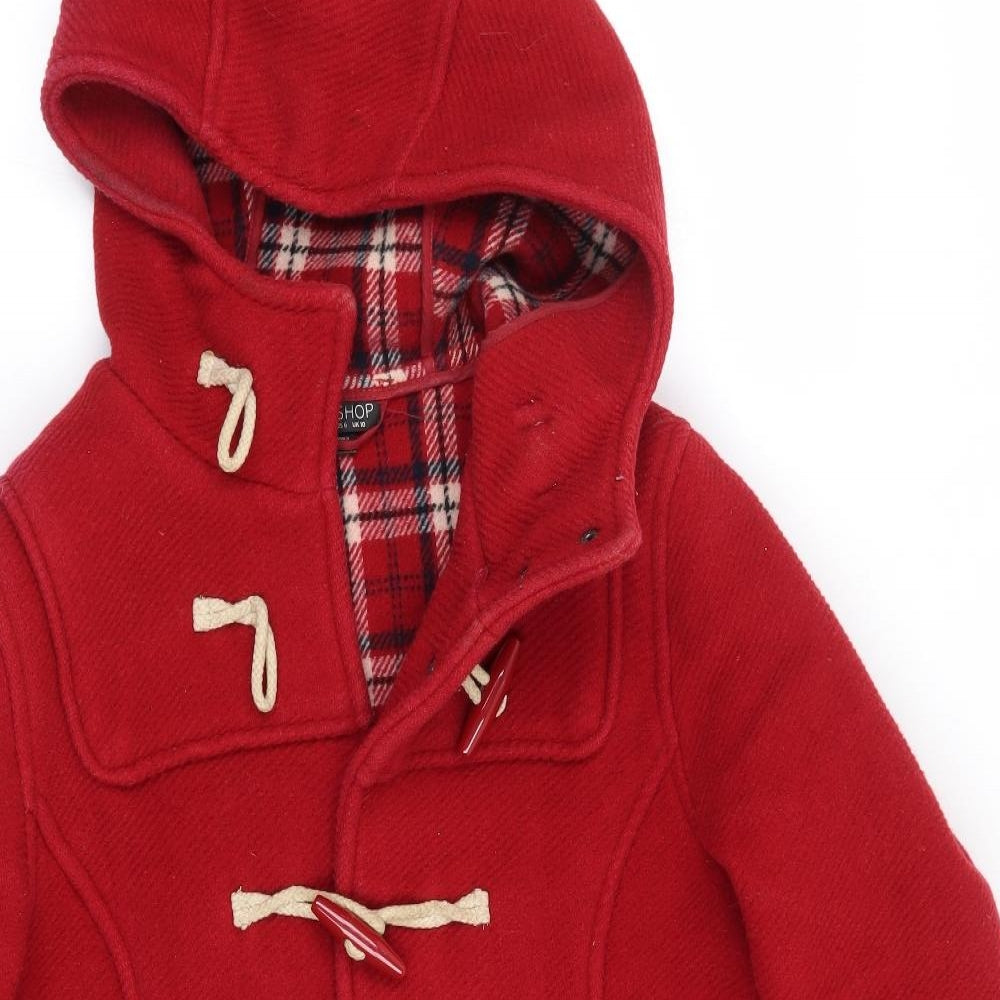 Topshop Womens Red   Overcoat Coat Size 10
