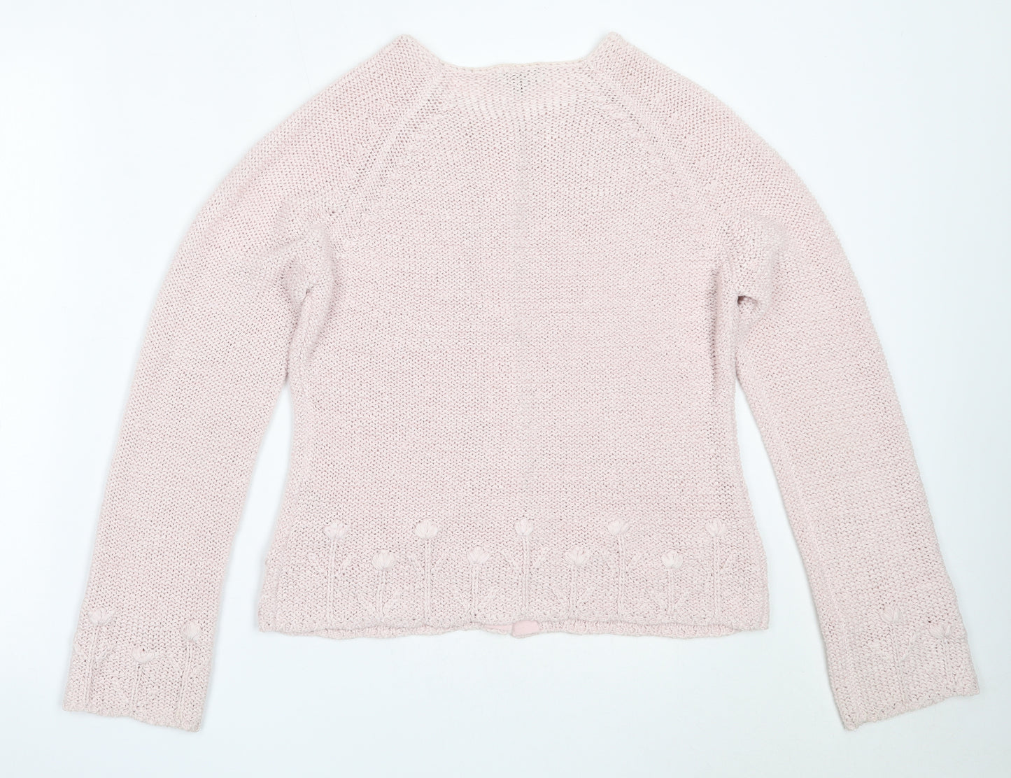 Per Una Womens Pink Round Neck  Acrylic Cardigan Jumper Size M