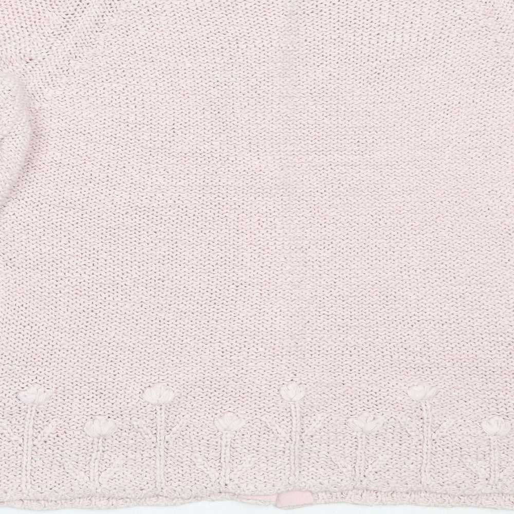 Per Una Womens Pink Round Neck  Acrylic Cardigan Jumper Size M