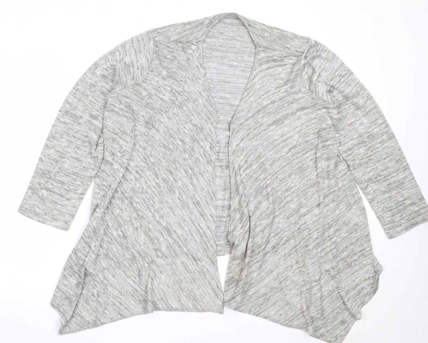 George Womens Grey Round Neck  Polyester Cardigan Jumper Size 16