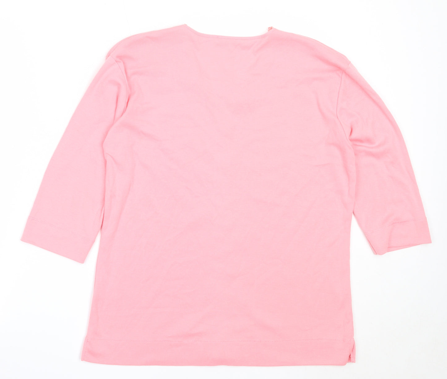 Donna Lewis Womens Pink V-Neck  Polyester Cardigan Jumper Size XL