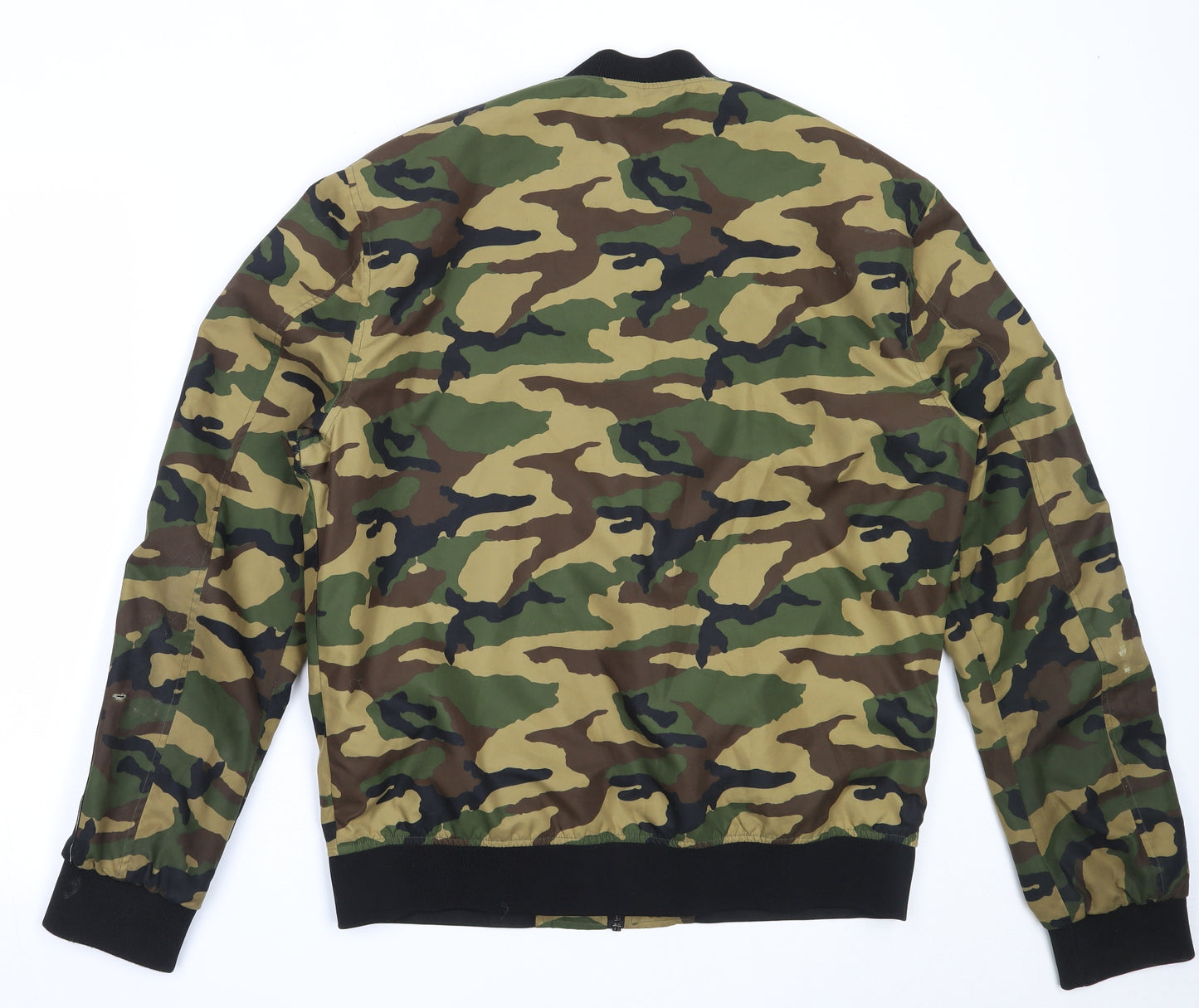 River Island Mens Green Camouflage  Bomber Jacket Jacket Size L