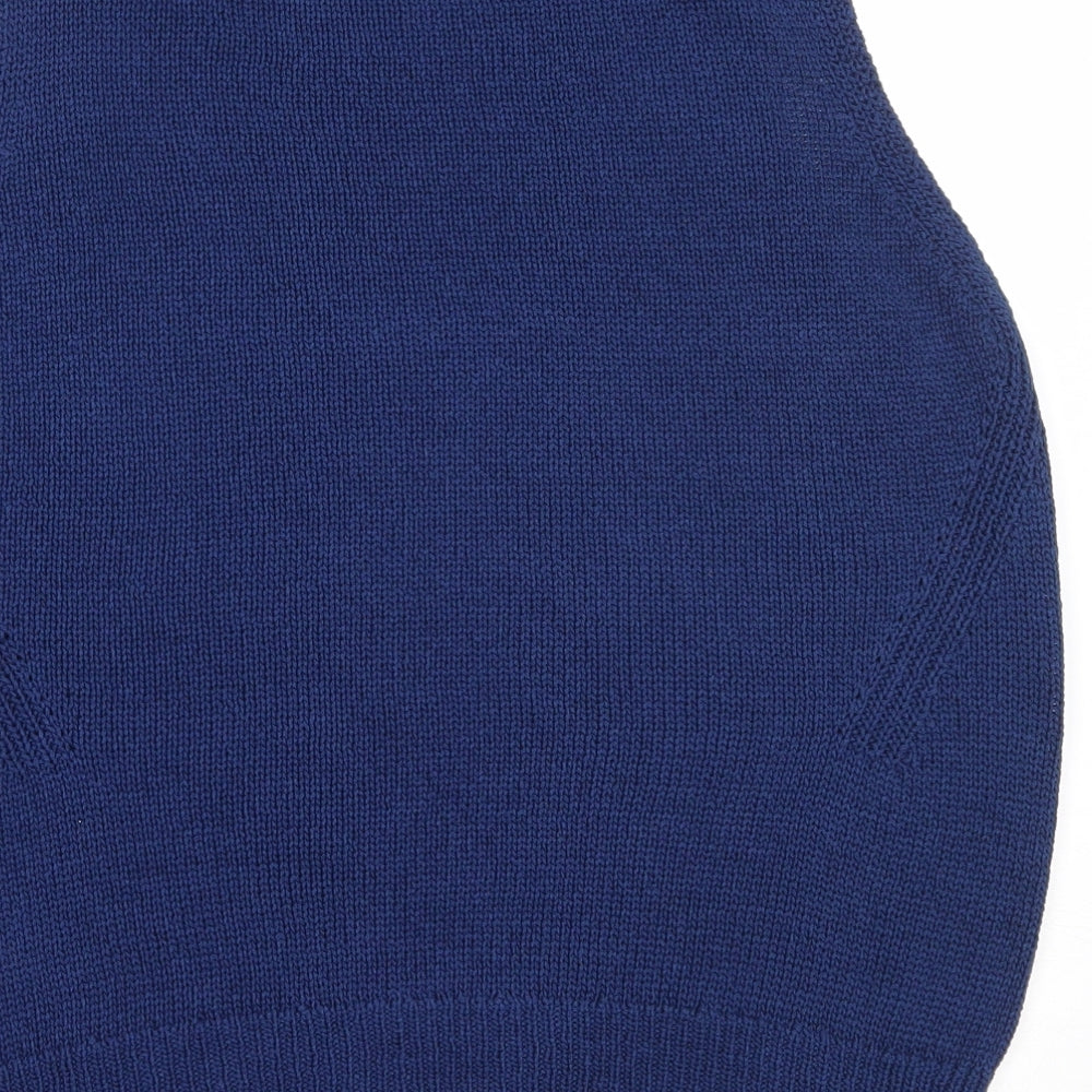 Per Una Womens Blue Round Neck  Acrylic Vest Jumper Size 16