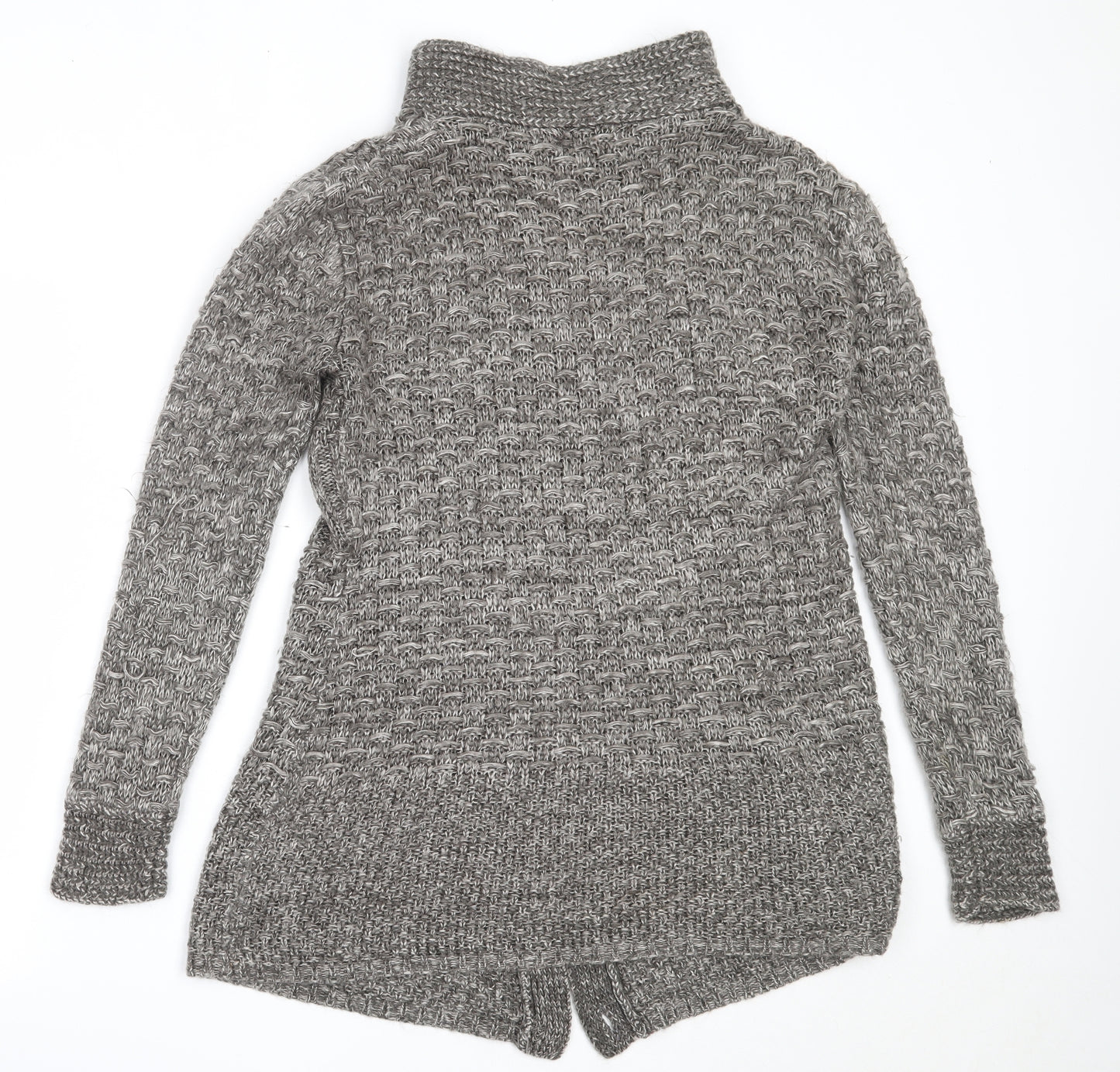 George Womens Grey Round Neck  Acrylic Cardigan Jumper Size 12