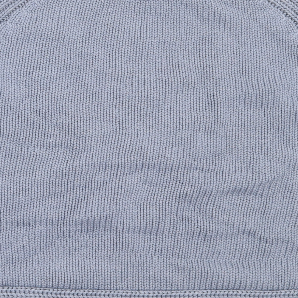 Marks and Spencer Womens Blue Round Neck  Cotton Pullover Jumper Size 14