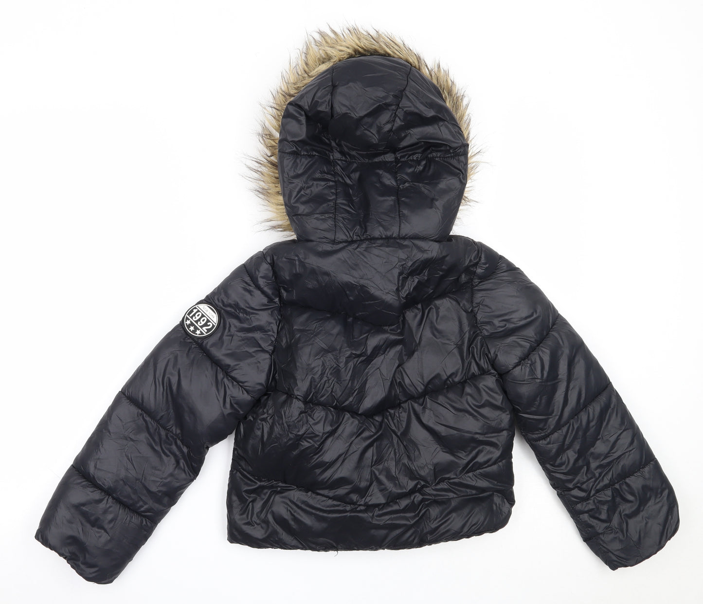 Primark Girls Black   Puffer Jacket Coat Size 7-8 Years