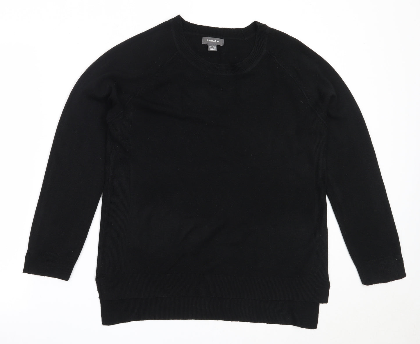 Primark Womens Black Round Neck  Acrylic Pullover Jumper Size L