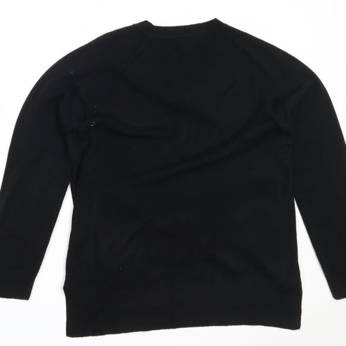 Primark Womens Black Round Neck  Acrylic Pullover Jumper Size L