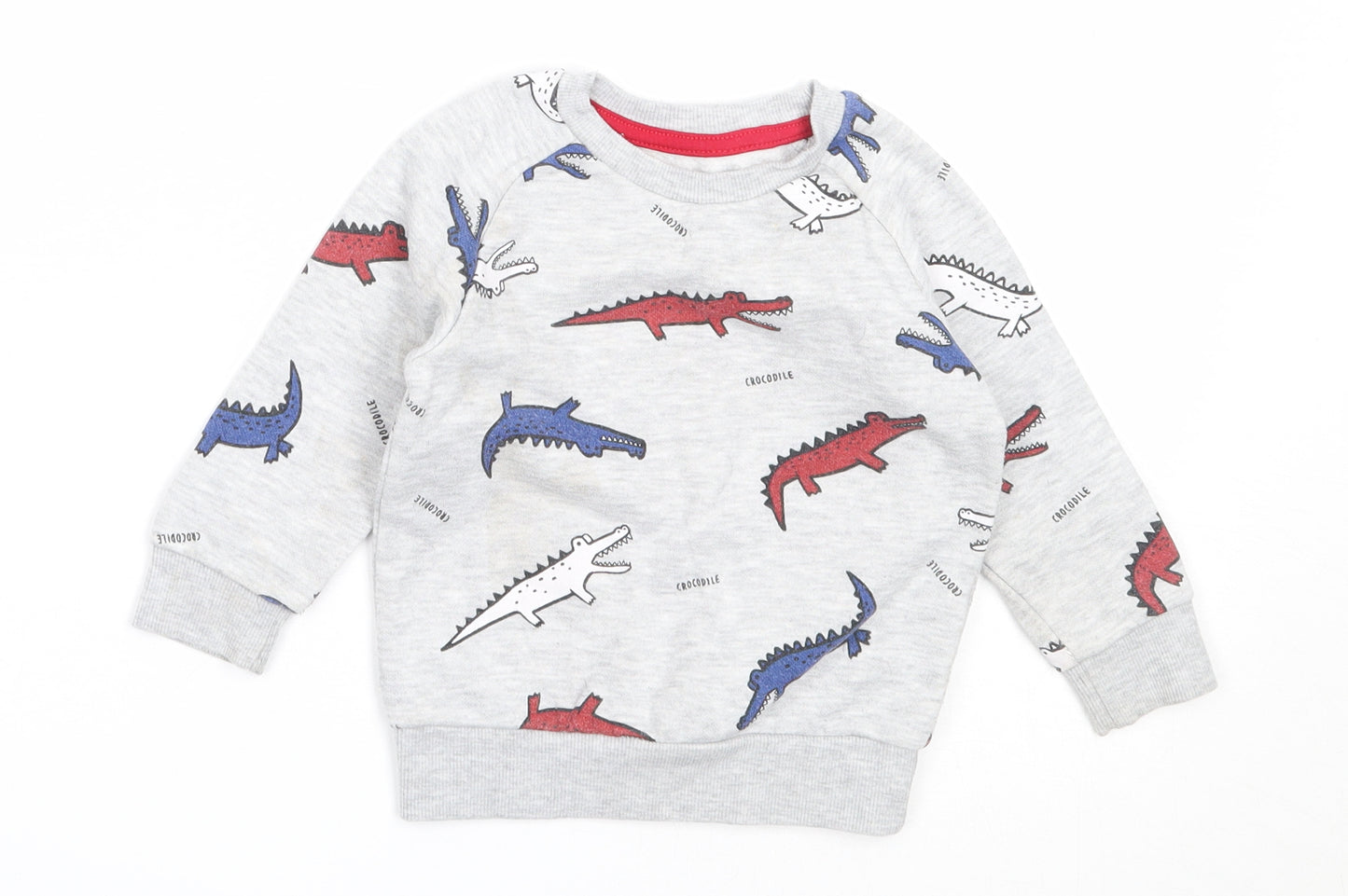 Primark Boys Grey  Cotton Pullover Jumper Size 9-12 Months