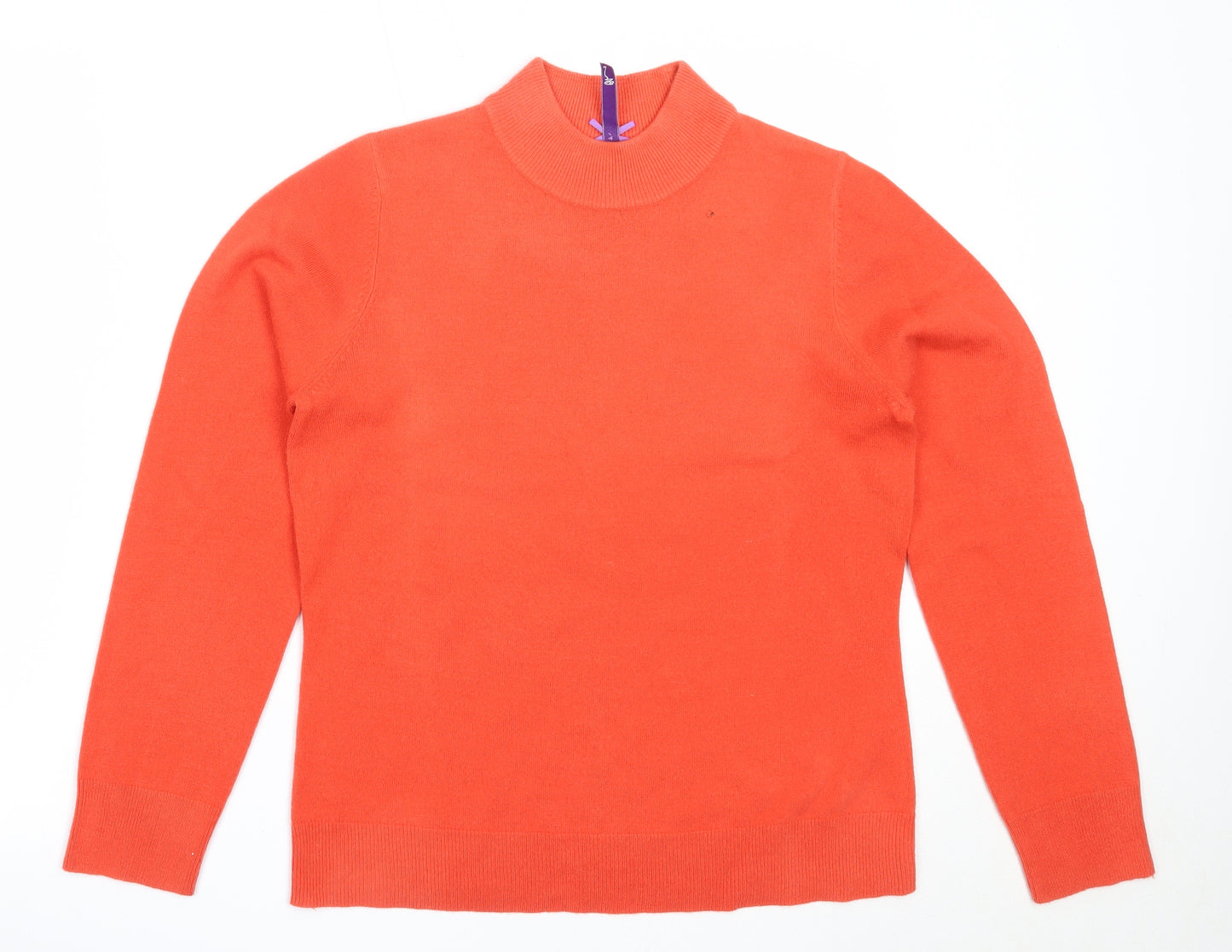BHS Womens Orange High Neck  Acrylic Pullover Jumper Size 12