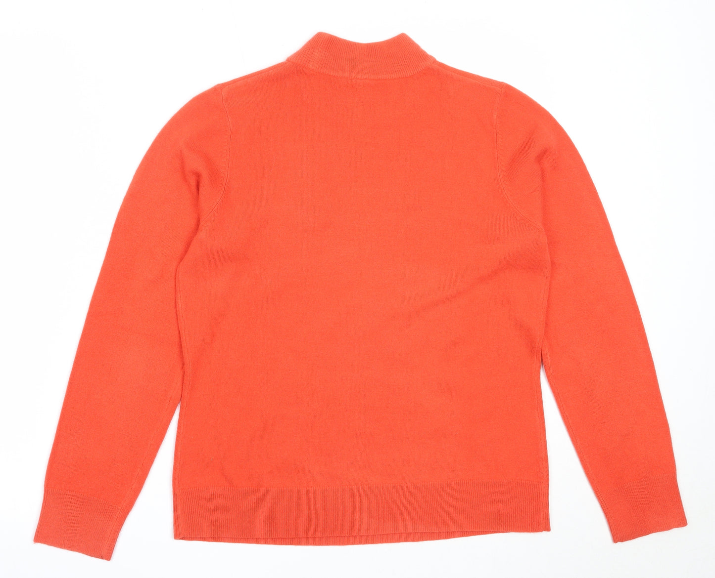BHS Womens Orange High Neck  Acrylic Pullover Jumper Size 12