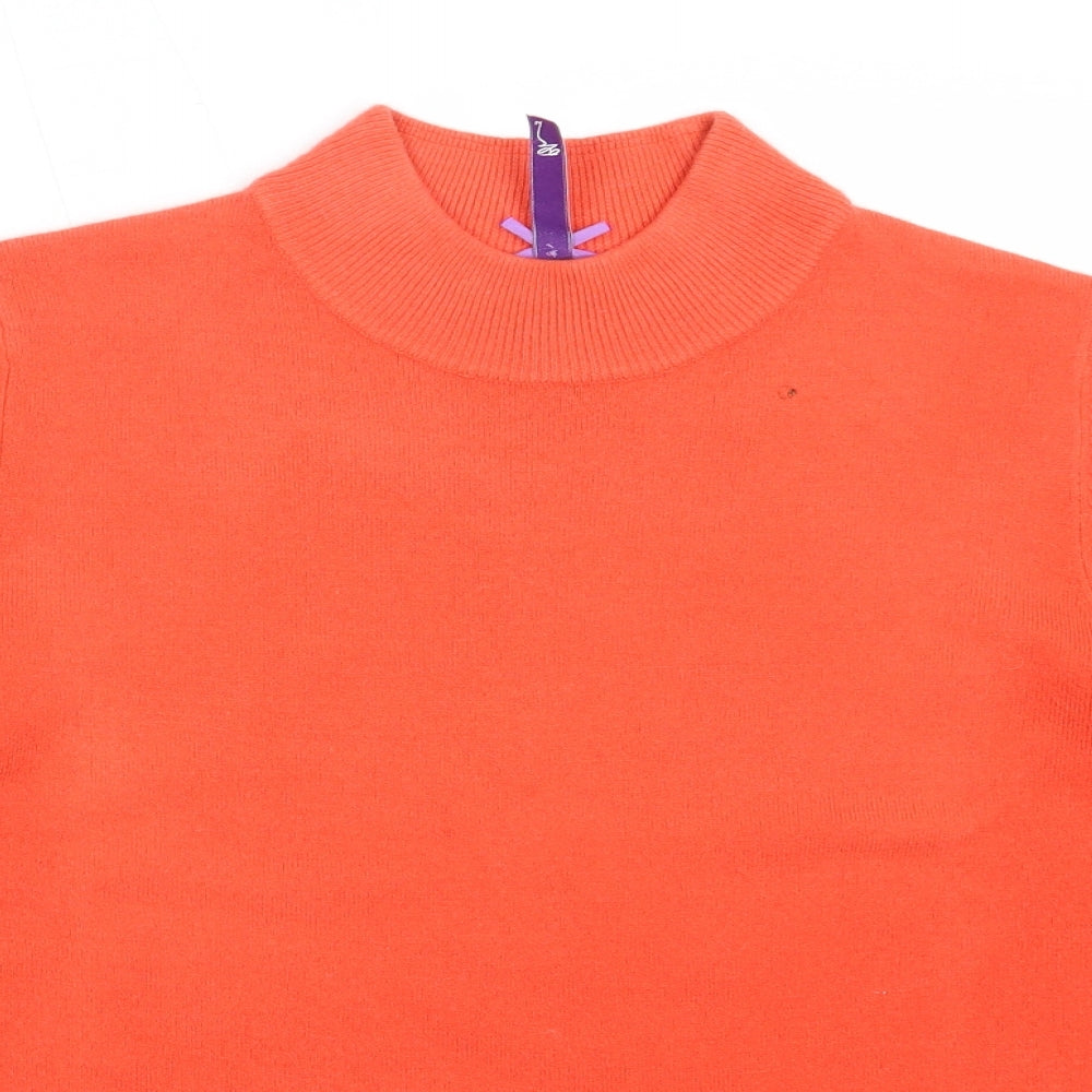 BHS Womens Orange High Neck  Acrylic Pullover Jumper Size 12