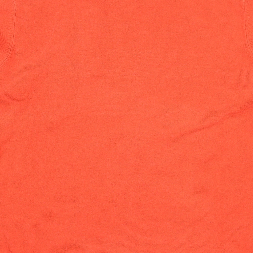 BHS Womens Orange High Neck  Acrylic Pullover Jumper Size 12