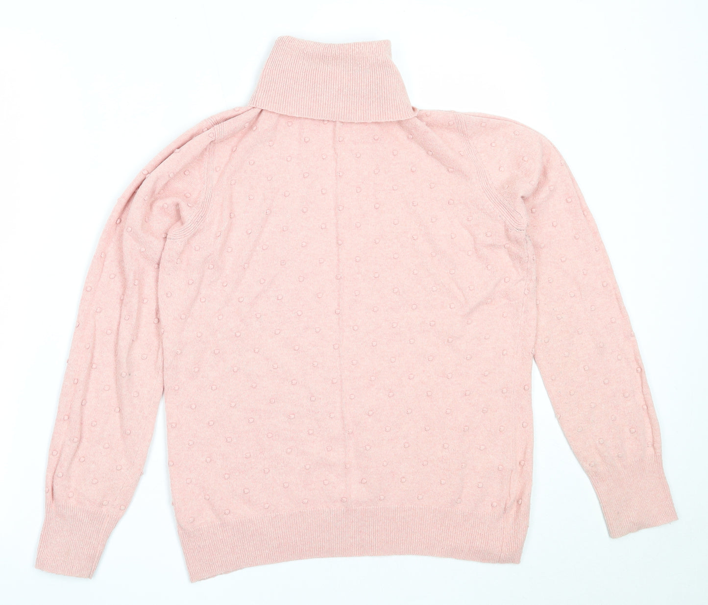 Country Casuals Womens Pink Roll Neck  Cotton Pullover Jumper Size M