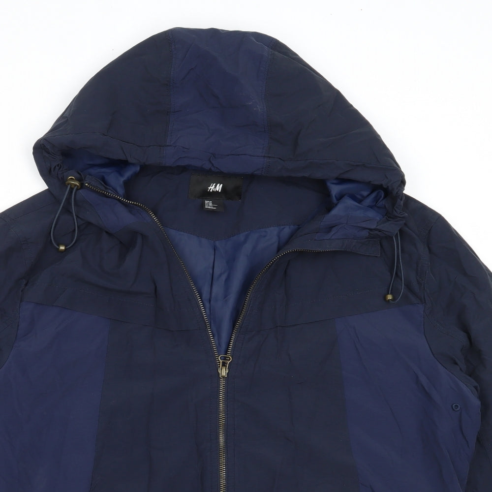 H&M Mens Blue   Windbreaker Coat Size 42