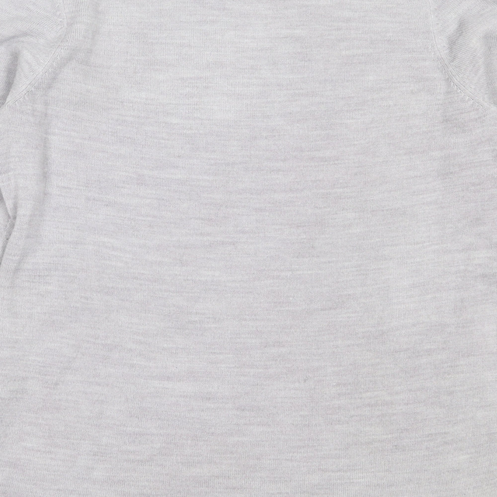 Vida Vi Womens Grey Round Neck  Acrylic Pullover Jumper Size M