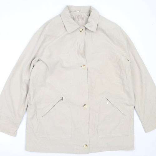 Danna Womens Beige   Overcoat Coat Size 18