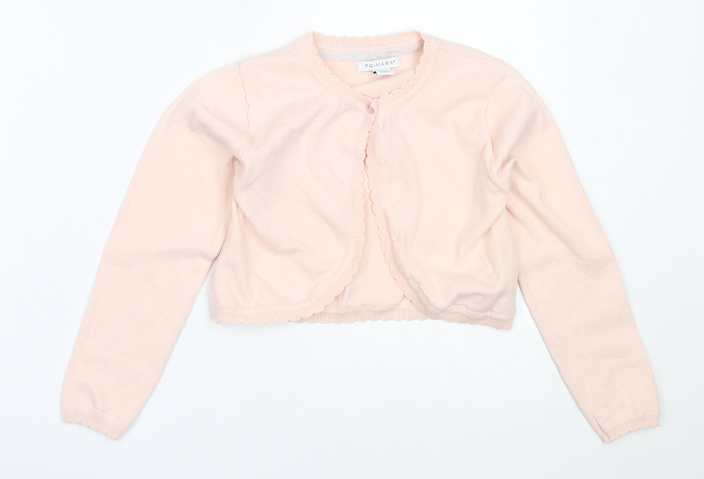 Primark Girls Pink Round Neck  Cotton Cardigan Jumper Size 7-8 Years