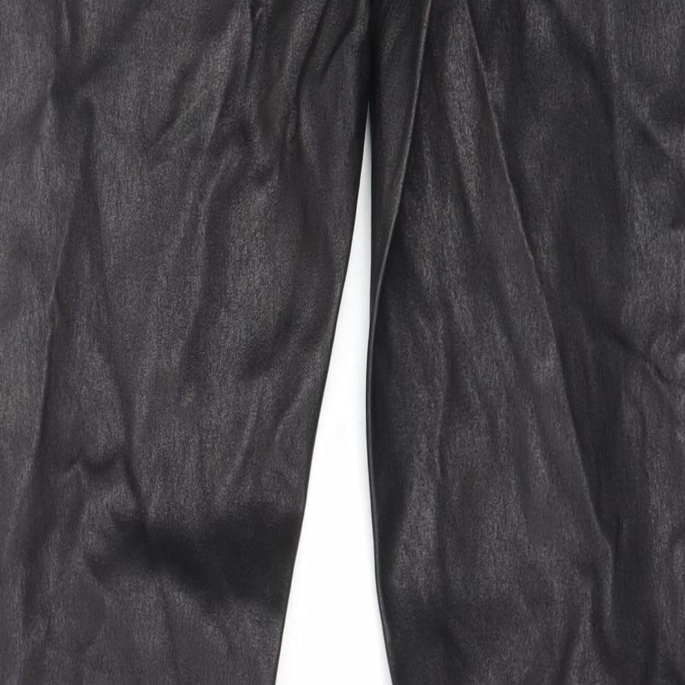 Sandro Womens Black  Leather Capri Trousers Size 29 in L30.5 in Regular