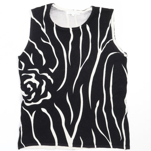 IMAGINI Womens Black  Viscose Basic Tank Size XL Round Neck