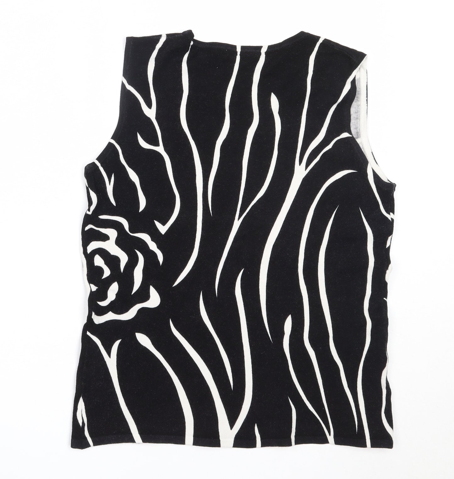 IMAGINI Womens Black  Viscose Basic Tank Size XL Round Neck