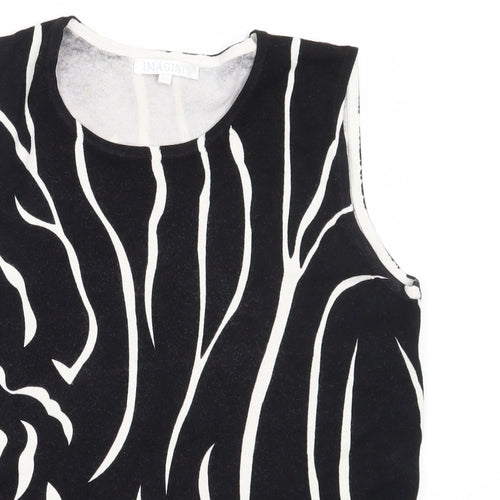 IMAGINI Womens Black  Viscose Basic Tank Size XL Round Neck