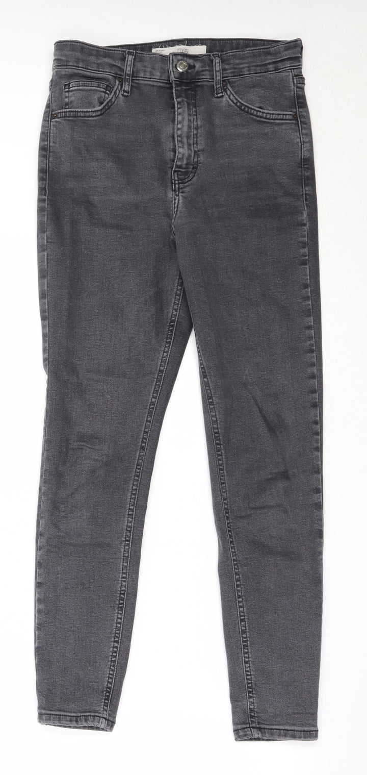Topshop Womens Black  Cotton Skinny Jeans Size 28 in L26 in Regular
