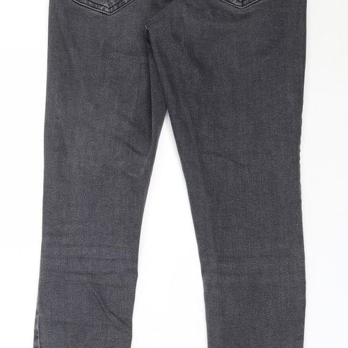 Topshop Womens Black  Cotton Skinny Jeans Size 28 in L26 in Regular