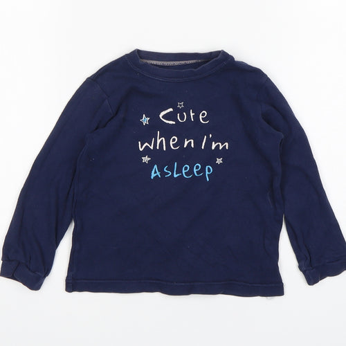 George Boys Blue  Cotton  Pyjama Top Size 18-24 Months