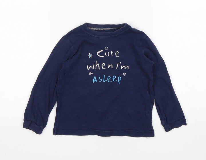 George Boys Blue Cotton Pyjama Top Size 18-24 Months