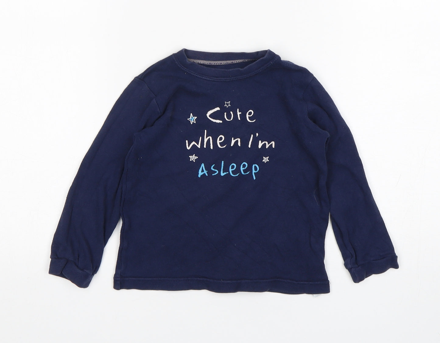George Boys Blue  Cotton  Pyjama Top Size 18-24 Months