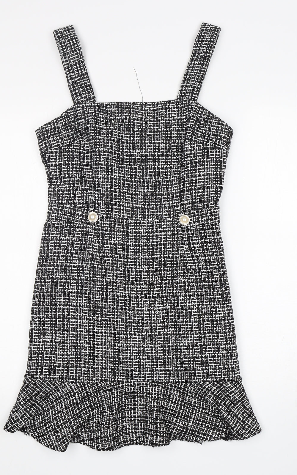 Miss Selfridge Womens Multicoloured Check Polyester Tank Dress  Size 8  Square Neck