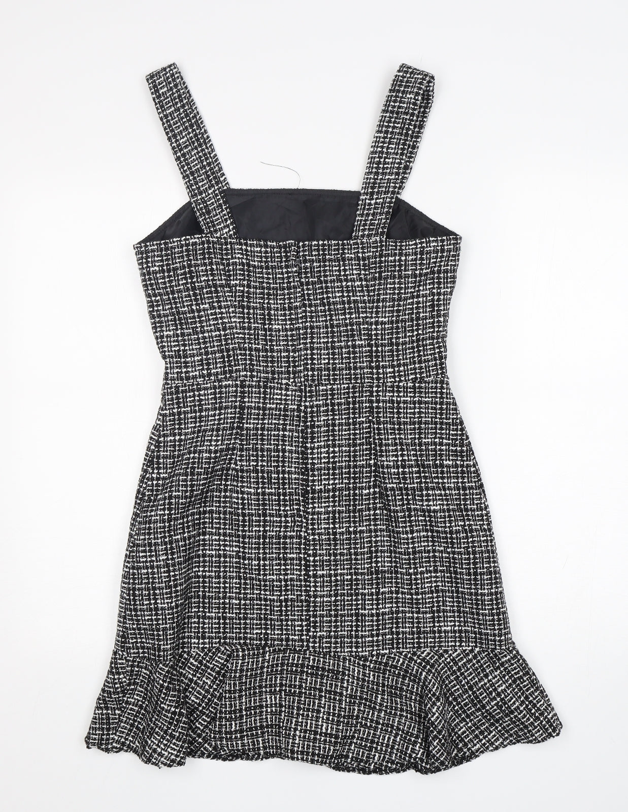 Miss Selfridge Womens Multicoloured Check Polyester Tank Dress  Size 8  Square Neck