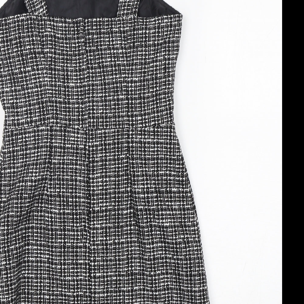 Miss Selfridge Womens Multicoloured Check Polyester Tank Dress  Size 8  Square Neck