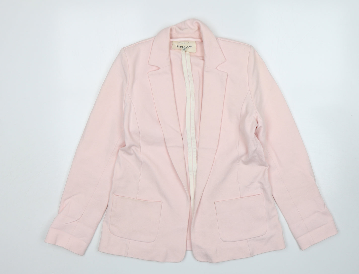 River Island  Womens Pink  Viscose Jacket Blazer Size 12