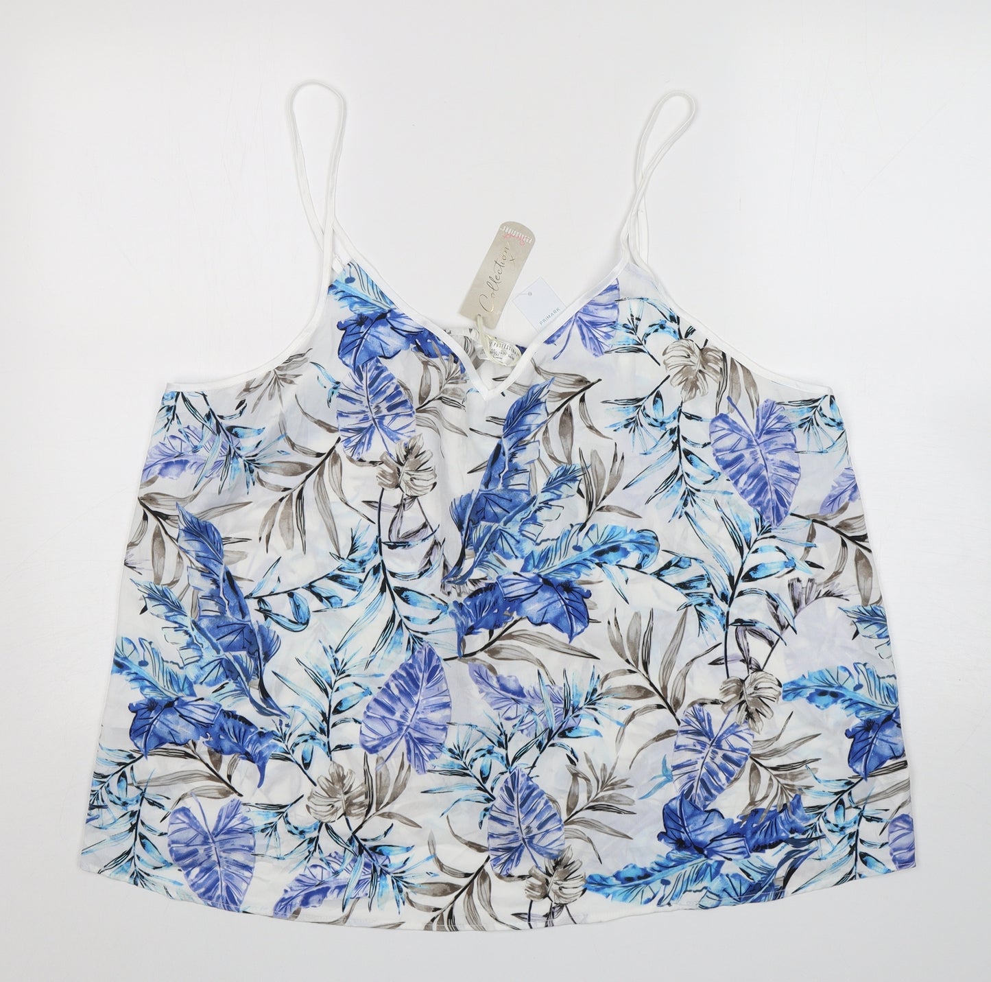 Secret Possesions Womens Multicoloured Floral Polyester Basic Tank Size 2XL V-Neck