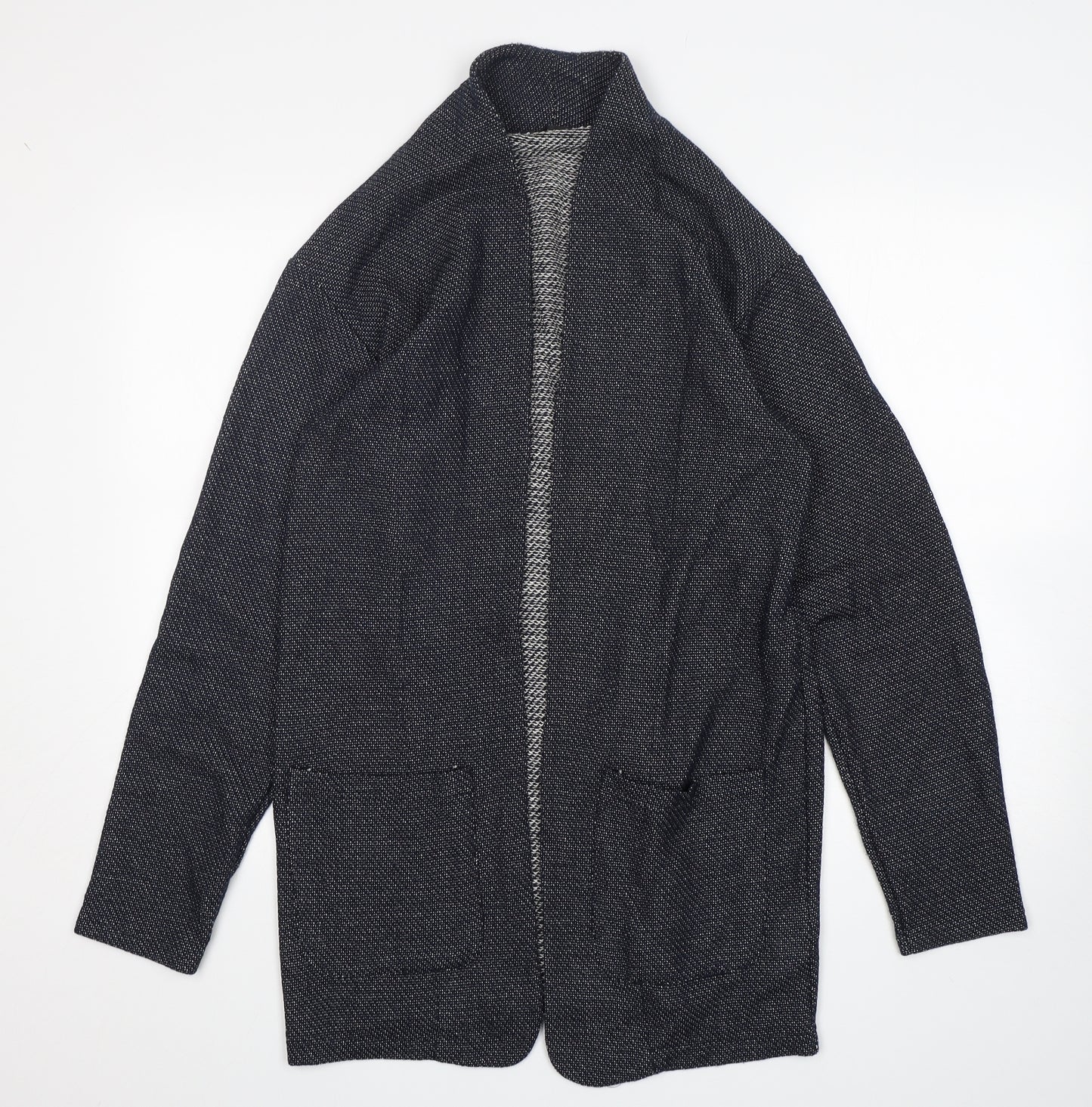 Zara Mens Blue V-Neck  Polyester Cardigan Jumper Size M