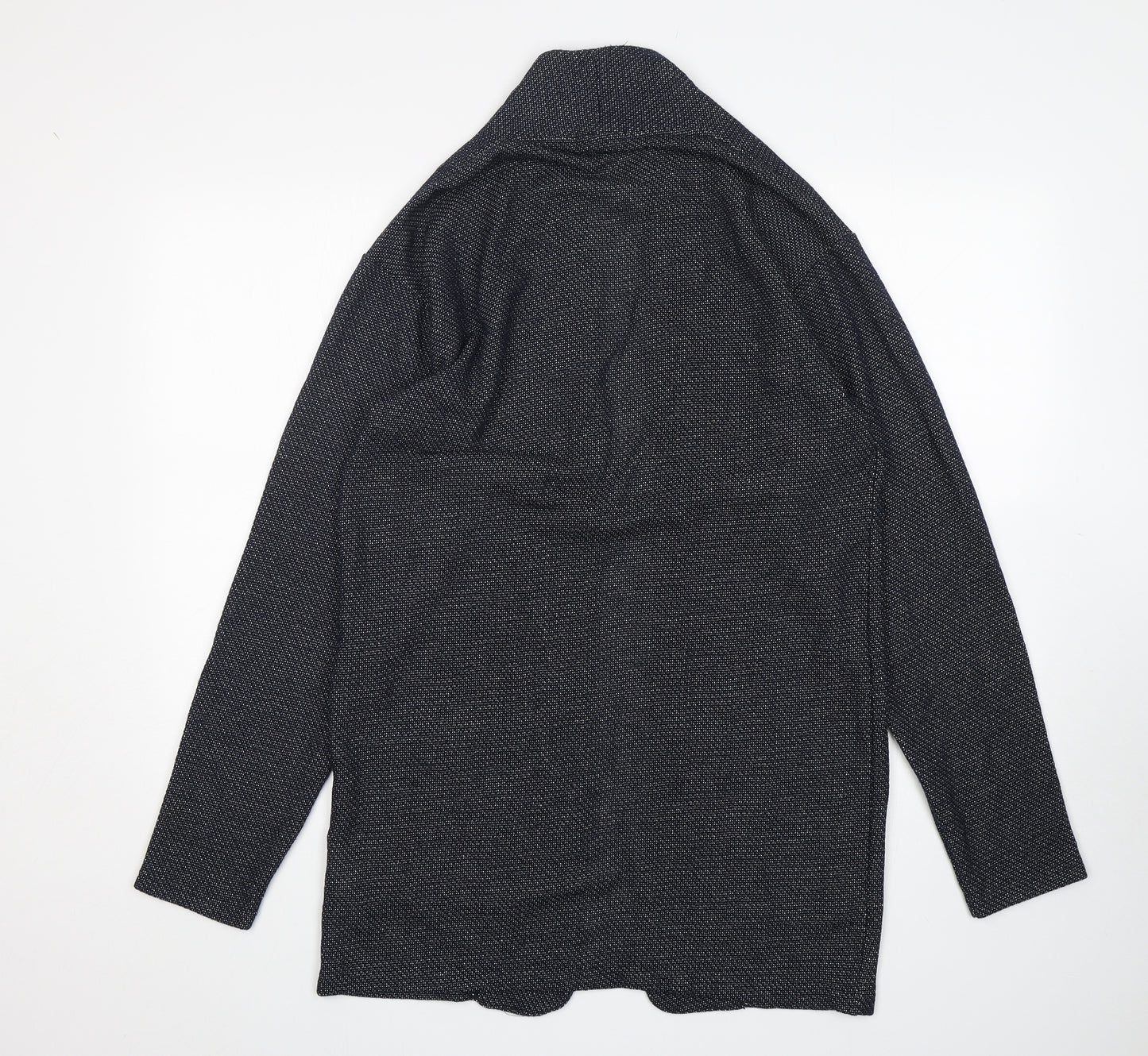 Zara Mens Blue V-Neck  Polyester Cardigan Jumper Size M